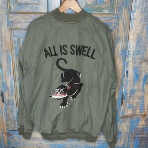 LIMITED EDITION Lucky Brand Men's ALL IS SWELL California Cotton Bomber Jacket L